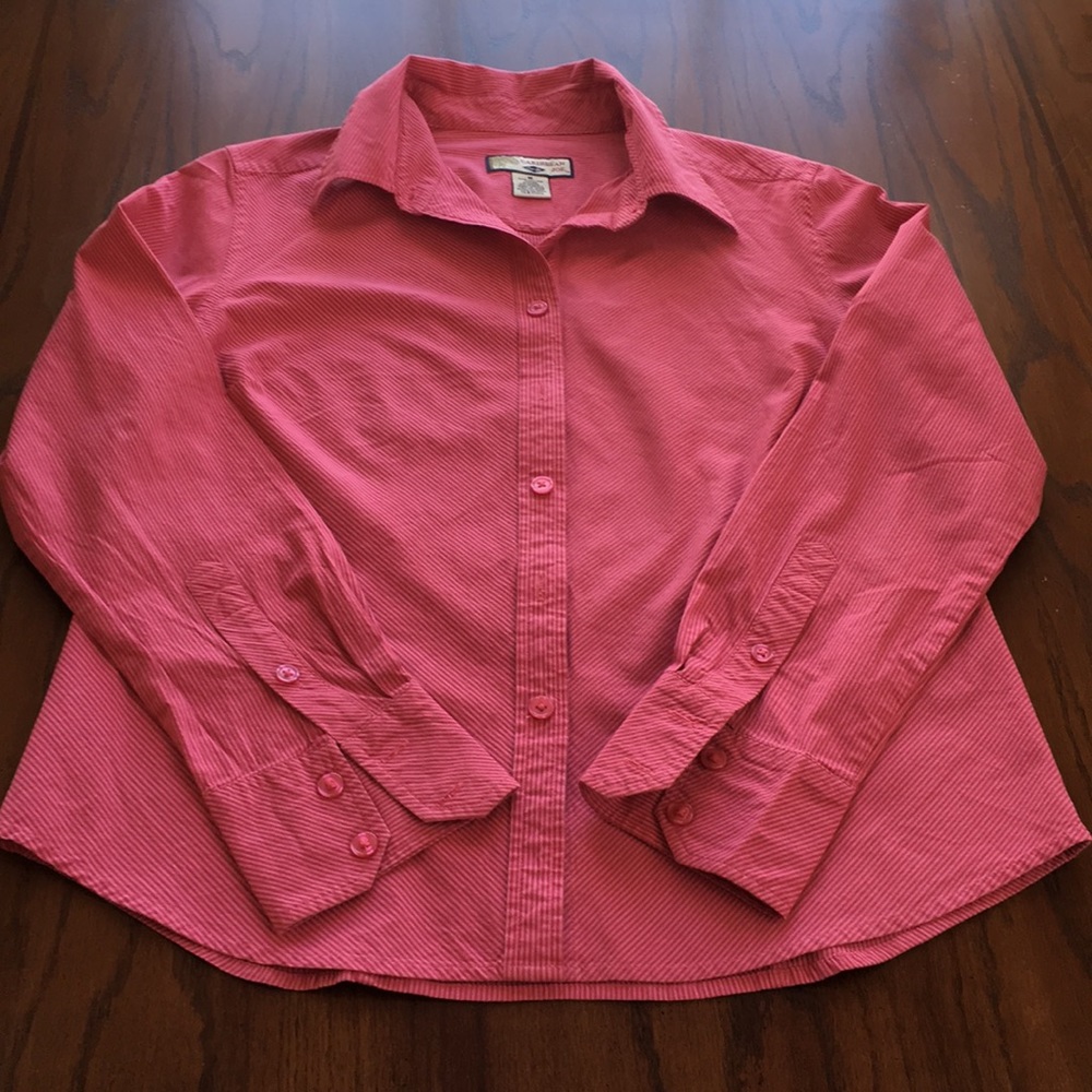 Bamboo Traders strip button down shirt
